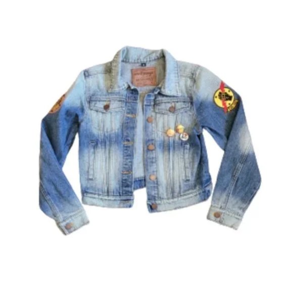 FINAL $ Wolfgangs by Dragonfly Jimi Hendrix Jean Jacket Size Medium 10/12 - Picture 1 of 13